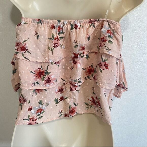 AMERICAN EAGLE Off The Shoulder Floral Crop Top - Picture 3 of 11